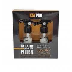 Kaypro Keratin Luxury Filler ампульный спрей 2x10 мл цена и информация | Распылите крем-спрей на волосы на расстоянии 20-25 см, расчешите их расческой. | 220.lv