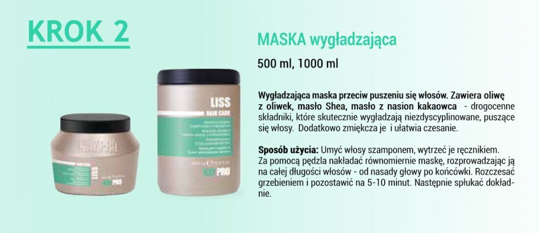 Nomierinoša maska ​​cirtainiem matiem KayPro Soothing Milk Liss, 500 ml cena un informācija | Matu uzlabošanai | 220.lv