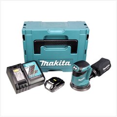 Аккумуляторная орбитальная шлифмашинка Makita DBO 180 Y1J-D, 18 В, с аккумулятором 1,5 Ач и зарядным устройством, Makpac цена и информация | Шлифовальные машины | 220.lv