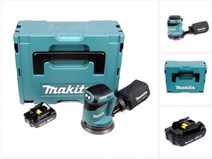 Аккумуляторная орбитальная шлифмашинка Makita DBO 180 Y1J 18 В, с аккумулятором 1,5 Ач, Makpac, без зарядного устройства цена и информация | Шлифовальные станки | 220.lv