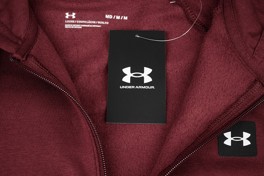 Jaka vīriešiem Under Armour Rival Fleece FZ Hoodie 1357111 690, sarkans cena un informācija | Vīriešu jakas | 220.lv