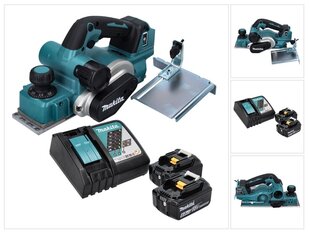 Makita DKP 181 RG Akumulatora ēvele 82 mm 18 V Brushless + 2x Baterijas 6,0 Ah + lādētājs cena un informācija | Ēveles | 220.lv