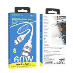 Borofone Cable BU37 Transparent Exploration - Type C to Type C - 60W 1,2 metres white цена и информация | Кабели для телефонов | 220.lv