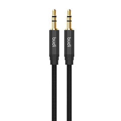 AUX cable mini jack 3.5mm to mini jack 3.5mm Budi, 1m (black) цена и информация | Кабели для телефонов | 220.lv