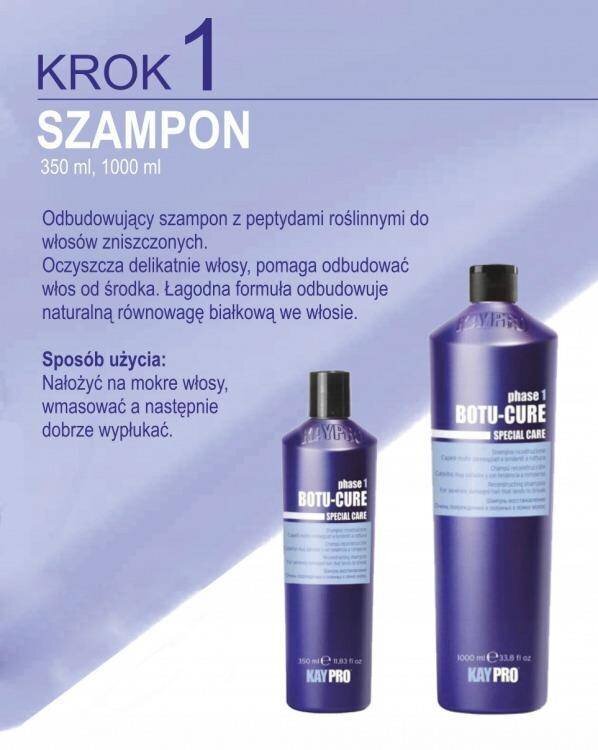 Šampūns stipri bojātiem matiem KayPro Reconstructing Shampoo Botu-Cure, 1000 ml cena un informācija | Šampūni | 220.lv