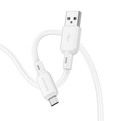 Borofone Cable BX94 Crystal color - USB to Micro USB - 2,4A 1 metre white цена и информация | Кабели для телефонов | 220.lv