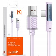 Кабель USB-C, угловой, мощный, сверхбыстрый, Mcdodo, 100 Вт, 1,8 м, фиолетовый цена и информация | Кабели для телефонов | 220.lv