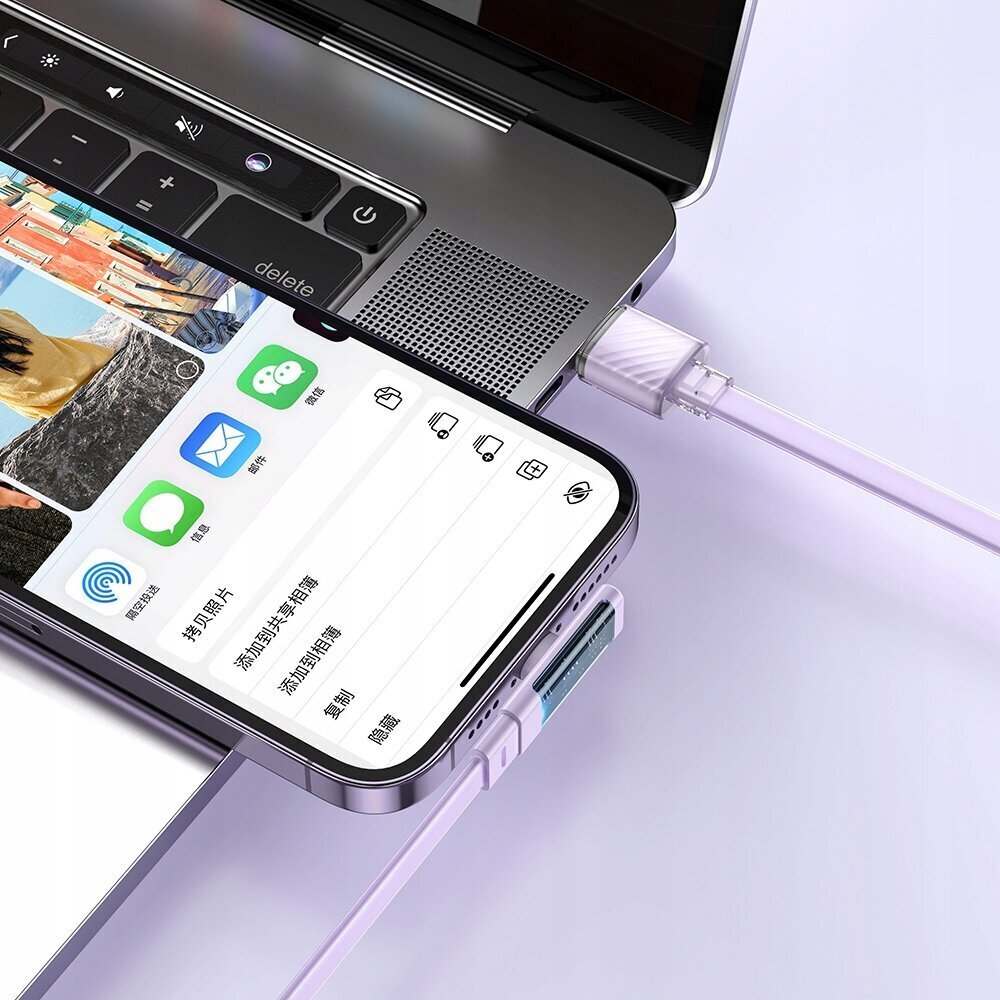 Kabelis iPhone, Stūra, Jaudīgs, Īpaši ātrs, Mcdodo, 36 W, 1,8 m, violets cena un informācija | Savienotājkabeļi | 220.lv