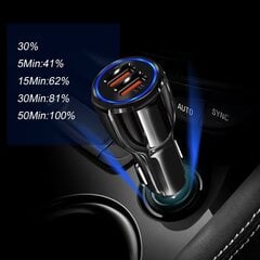 Быстрая зарядка автомобиля SAM. 2 адаптера USB 3.0 FAST цена и информация | Зарядные устройства для телефонов | 220.lv