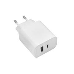 Maxlife MXTC-06 PD QC charger 1x USB-C 1x USB 20W white цена и информация | Зарядные устройства для телефонов | 220.lv