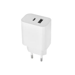 Maxlife MXTC-06 PD QC charger 1x USB-C 1x USB 20W white цена и информация | Зарядные устройства для телефонов | 220.lv