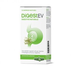 Digest EV сосательные таблетки, N30 цена и информация | Витамины, пищевые добавки, препараты для хорошего самочувствия | 220.lv