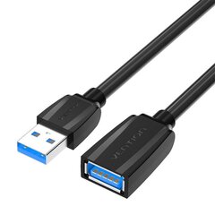 Удлинительный кабель USB 3.0, штекер USB — гнездо USB, Vention, 1 м (черный) цена и информация | Адаптеры и USB разветвители | 220.lv