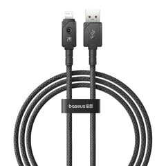Кабель для быстрой зарядки Baseus USB/Lightning 2.4 А, 1 м (черный) цена и информация | Кабели для телефонов | 220.lv