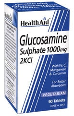 HealthAid Glucosamine Sulphate 1000mg 2KCl tabletes N90 цена и информация | Витамины, пищевые добавки, препараты для хорошего самочувствия | 220.lv