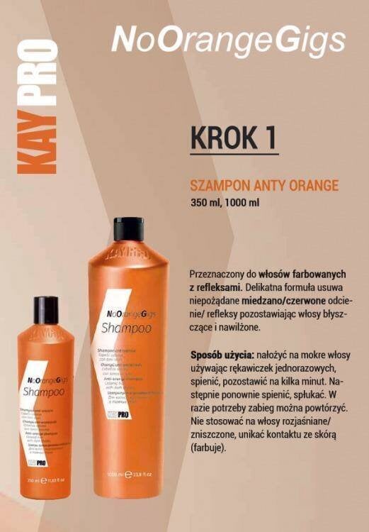 Maska pret oranžo krāsu tumšos toņos krāsotiem matiem KayPro NonOrangeGigs, 1000 ml cena un informācija | Matu uzlabošanai | 220.lv