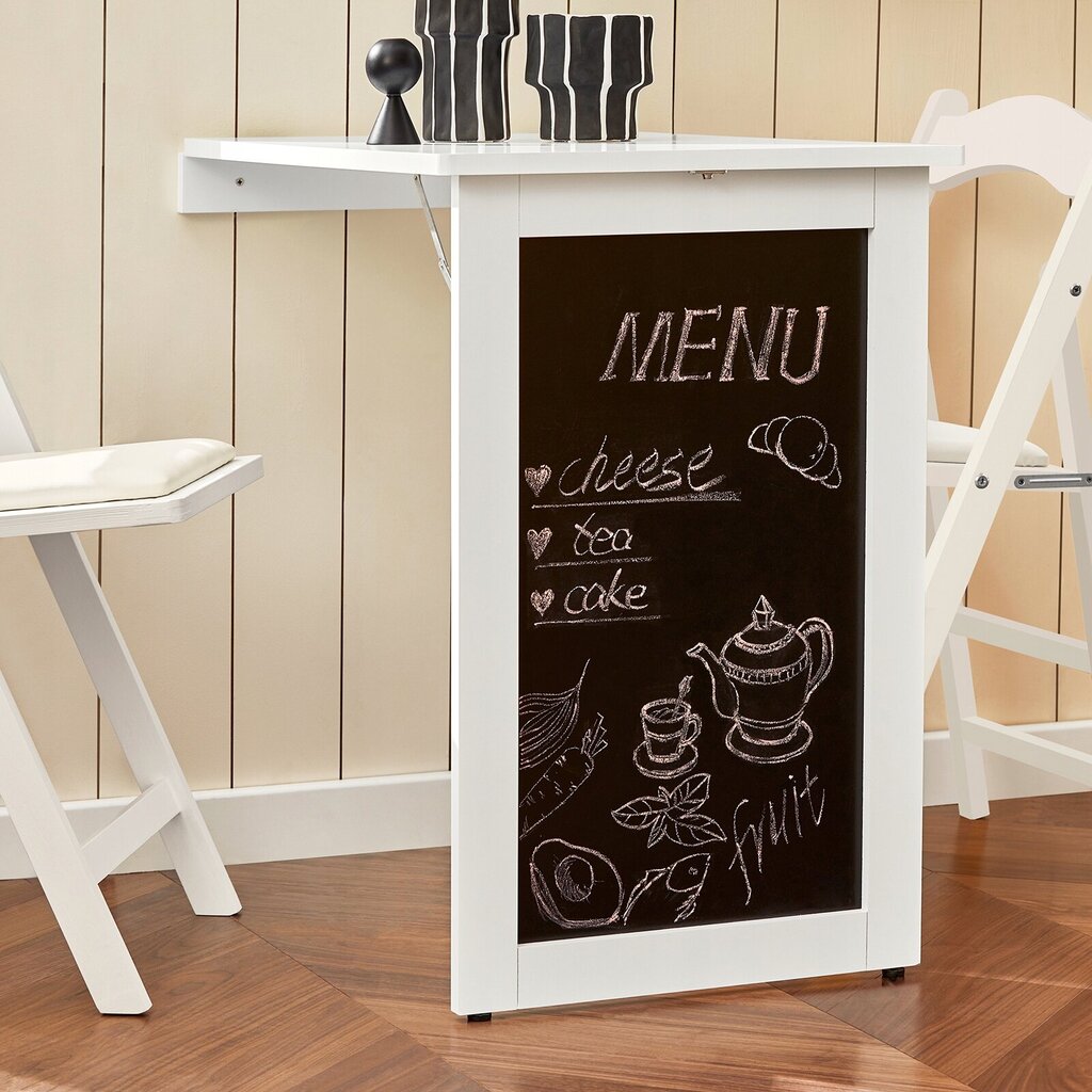 SoBuy Sienas galds ar tāfeli, FWT20-W, HIT! cena un informācija | Virtuves galdi, ēdamgaldi | 220.lv