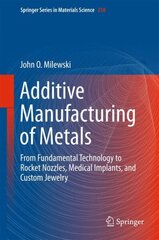 Additive Manufacturing of Metals: From Fundamental Technology to Rocket Nozzles, Medical Implants, and Custom Jewelry 1st ed. 2017 cena un informācija | Sociālo zinātņu grāmatas | 220.lv