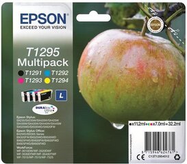 "оригинальные чернила epson c13t12954022, t1295, cmyk, блистер, 32,2 мл, epson stylus sx420w, 425w, stylus office bx305f, 320fw цена и информация | Картриджи для струйных принтеров | 220.lv