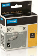 Комплект термоусадочной трубки Rhino Dymo ID1-6 6 x 1,5 mm Чёрный Белый (5 штук) цена и информация | Аксессуары для принтера | 220.lv