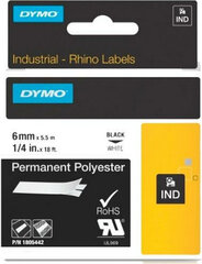 Комплект термоусадочной трубки Rhino Dymo ID1-6 6 x 5,5 mm Чёрный полиэстер Белый (5 штук) цена и информация | Аксессуары для принтера | 220.lv