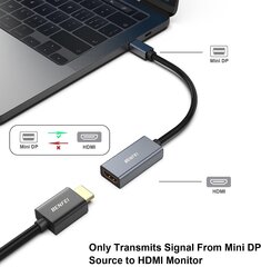 Mini Displayport на адаптере HDMI, Benfei Thunderbolt на адаптере HDMI для MacBook Air/Pro, Microsoft Surface Pro/Dock, Monitor, Projector и т. Д. [Алюминиевый сплав] цена и информация | Адаптеры и USB разветвители | 220.lv
