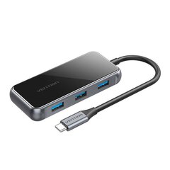 Адаптер 5 в 1 HUB Vention TFBHB USB-C — HDMI 4K, 60 Гц, 3 порта USB 3.0, PD (серый) цена и информация | Адаптеры и USB разветвители | 220.lv