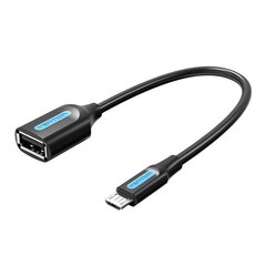 Адаптер OTG Micro-USB 2.0 «папа» на USB-A «мама» Vention CCUBB, 0.15 м (черный) цена и информация | Адаптеры и USB разветвители | 220.lv