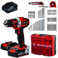 Аккумуляторная дрель EINHELL TE-CD 18/40 Li +69 аксессуаров цена и информация | Шуруповерты, дрели | 220.lv