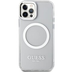 Guess GUHMP12MHTRMS iPhone 12|12 Pro 6.1" srebrny|silver hard case Metal Outline Magsafe цена и информация | Чехлы для телефонов | 220.lv