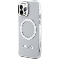 Guess GUHMP12MHTRMS iPhone 12|12 Pro 6.1" srebrny|silver hard case Metal Outline Magsafe цена и информация | Чехлы для телефонов | 220.lv