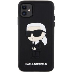 Karl Lagerfeld KLHCN613DRKINK iPhone 11 | Xr 6.1" czarny|black hardcase Rubber Ikonik 3D цена и информация | Чехлы для телефонов | 220.lv