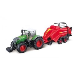 Bburago Fendt 1050 Vario Bērnu traktors ar preses pacēlāju, 10 cm, zaļš cena un informācija | Rotaļlietas zēniem | 220.lv
