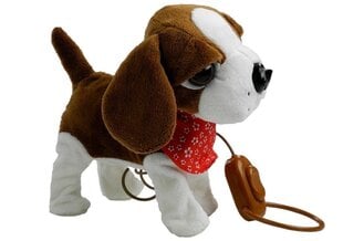 Интерактивная собака с поводком, коричнево-белая цена и информация | Мягкие игрушки | 220.lv