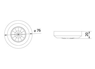 Kustības sensors CR-8, maks. 400W, 360°, maks.8m, IP44, piemērots LED, Balts cena un informācija | Sensori | 220.lv