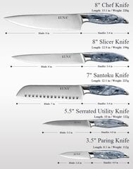 Наборы кухонных ножей Euna 5 шт цена и информация | Ножи и аксессуары для них | 220.lv