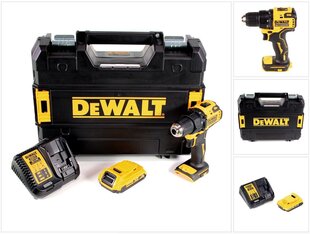 Аккумуляторная дрель DeWalt DCD 708 D1T, 18 В, с аккумулятором и зарядным устройством цена и информация | Шуруповерты, дрели | 220.lv