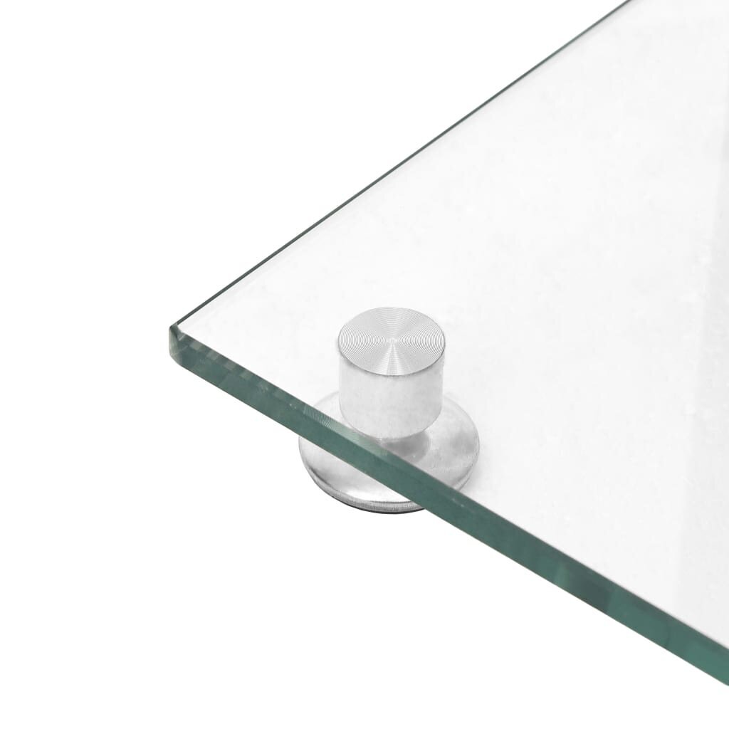 vidaXL skaļruņu statīvi, 2 gab., rūdīts stikls, 1 balsts, sudrabaini cena un informācija | Skaļruņi | 220.lv