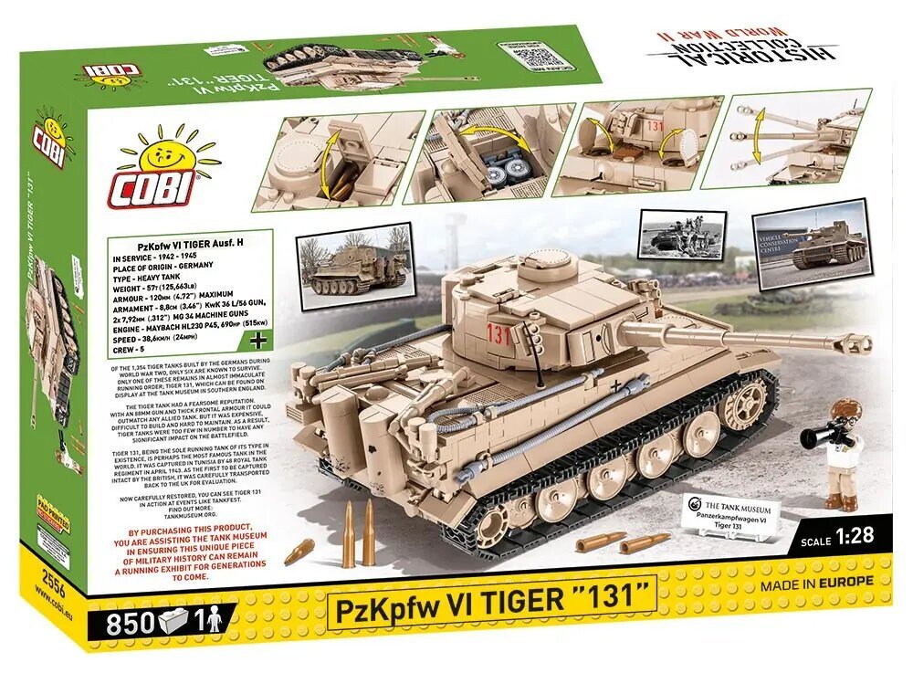 COBI - Konstruktors Panzerkampfwagen VI Tiger 131, 1/28, 2556 cena un informācija | Konstruktori | 220.lv