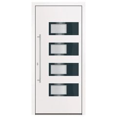 vidaXL ārdurvis, baltas, 100x210 cm, alumīnijs un PVC цена и информация | Уличные двери | 220.lv