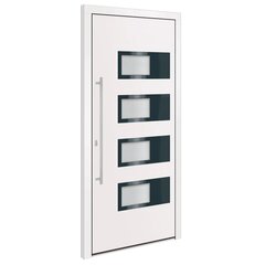 vidaXL ārdurvis, baltas, 100x210 cm, alumīnijs un PVC цена и информация | Уличные двери | 220.lv