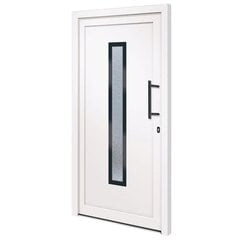 vidaXL ārdurvis, 108x200 cm, PVC, baltas цена и информация | Уличные двери | 220.lv