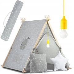 Bērnu telts ar lampu, pelēka cena un informācija | Bērnu rotaļu laukumi, mājiņas | 220.lv