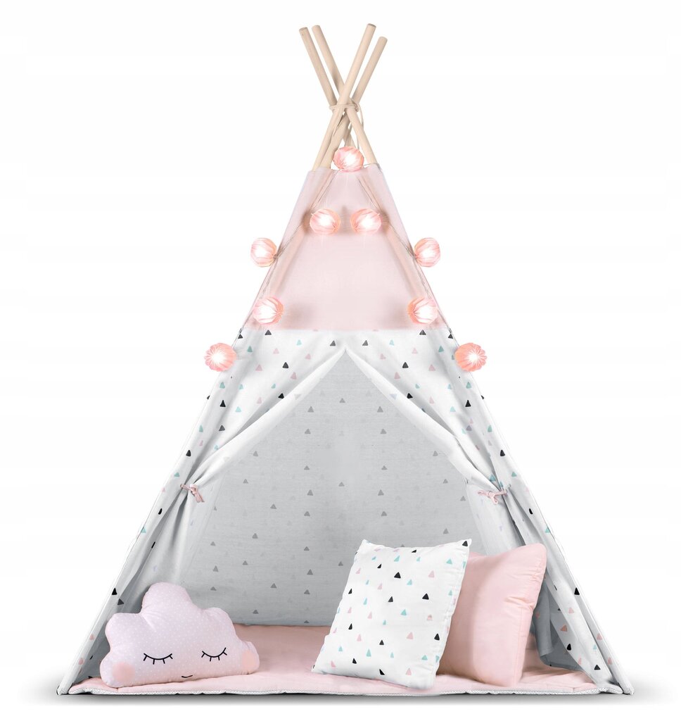 Bērnu telts ar gaismām, rozā cena un informācija | Bērnu rotaļu laukumi, mājiņas | 220.lv