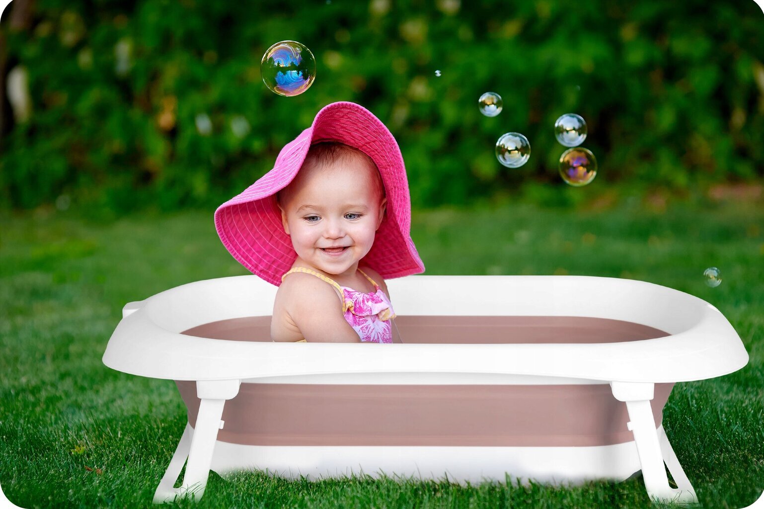Saliekamā bērnu vanna, rozā цена и информация | Mazuļa mazgāšana | 220.lv