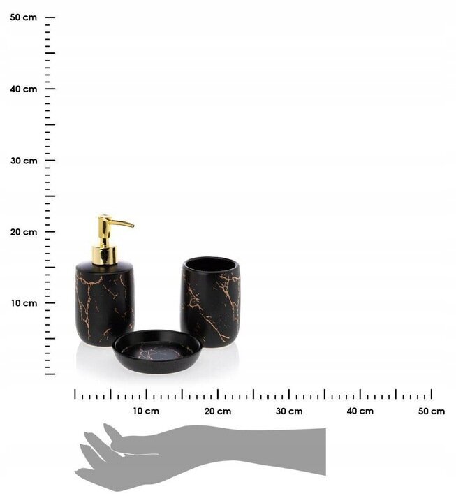 Lua Black vannas istabas komplekts 3 elementi цена и информация | Vannas istabas aksesuāri | 220.lv