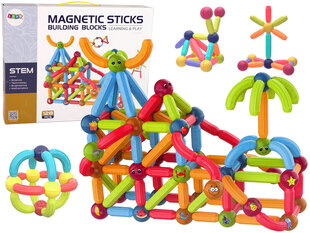 Magnetic Sticks izglītojošo magnētisko klucīšu komplekts, 128 el. cena un informācija | Konstruktori | 220.lv