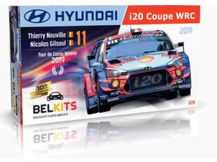 Belkits - Hyundai i20 Coupe WRC Tour de Corse 2019 winner, 1/24, BEL0014 цена и информация | Конструкторы и кубики | 220.lv