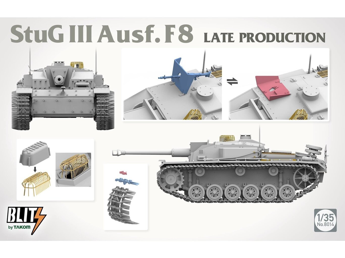 Takom - Stug III Ausf.F8 Late Production, 1/35, 8014 cena un informācija | Konstruktori | 220.lv