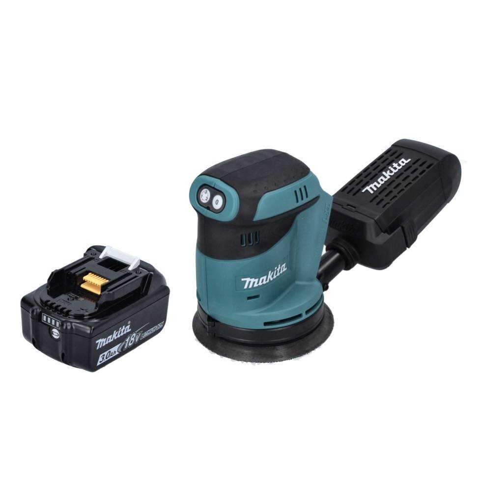 Аккумуляторная эксцентриковая шлифовальная машинка Makita DBO 180 F1 18 В  125 мм + 1х аккумулятор 3,0 Ач - без зарядного устройства цена | 220.lv